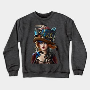 Victorian Steampunk Lady Crewneck Sweatshirt